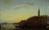 Gondole quittant le quai des Escvalons Venise by Felix Ziem